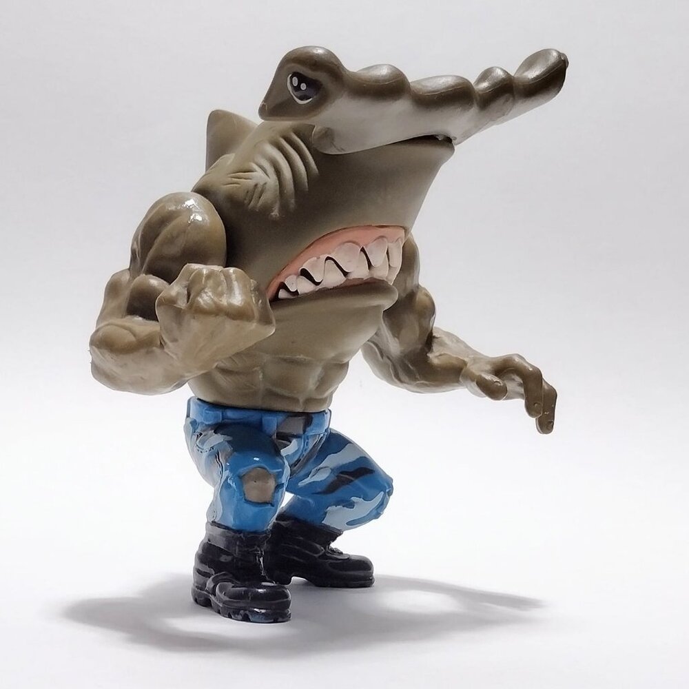 Vintage 90s Street Sharks–Style Hammerhead Shark Action Figure